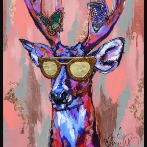 $tarbuck$ Roofing Slate Deer and Butterfly Artwork